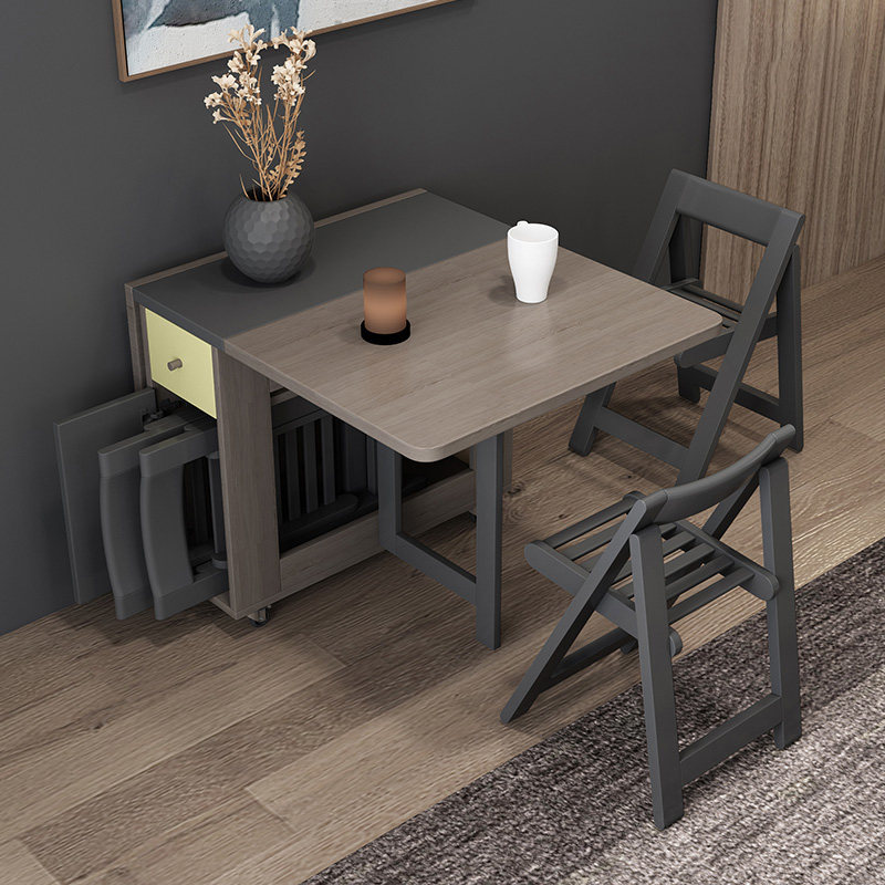 折叠餐桌家用小户型功能折叠枱餐桌椅组合现代简约简易伸缩饭桌子