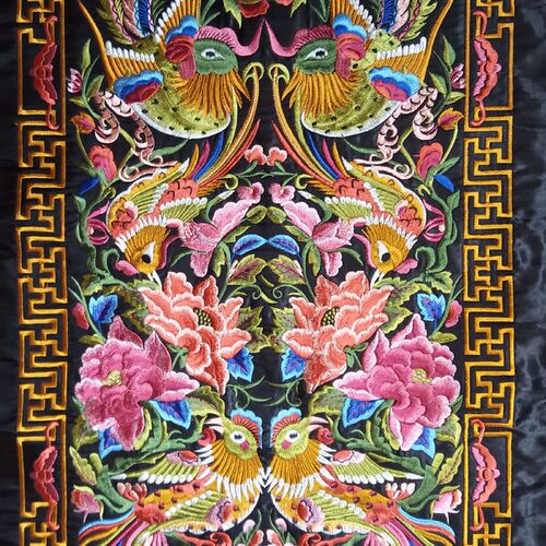 精品机绣大绣片裙摆裙门马面裙裙片加工刺绣辅料59*33cm