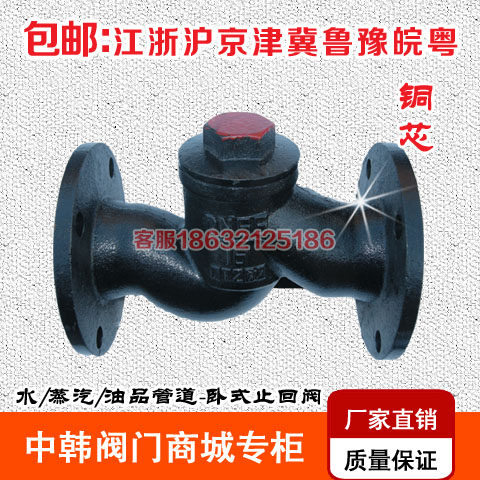 H41T-16法兰升降式止回阀 卧式止逆阀单向阀DN25 40 50 65 80 150
