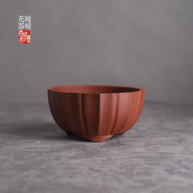 小花菱 紫泥/黑泥/古红泥 紫砂小花盆