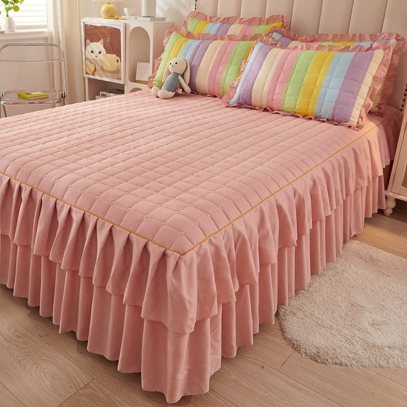 床罩2022新款高档床裙单件床笠遮丑夹棉床套四季通用围边冬季防尘,床上用品,床裙,淘宝优惠券,粉丝福利购,淘宝优惠卷