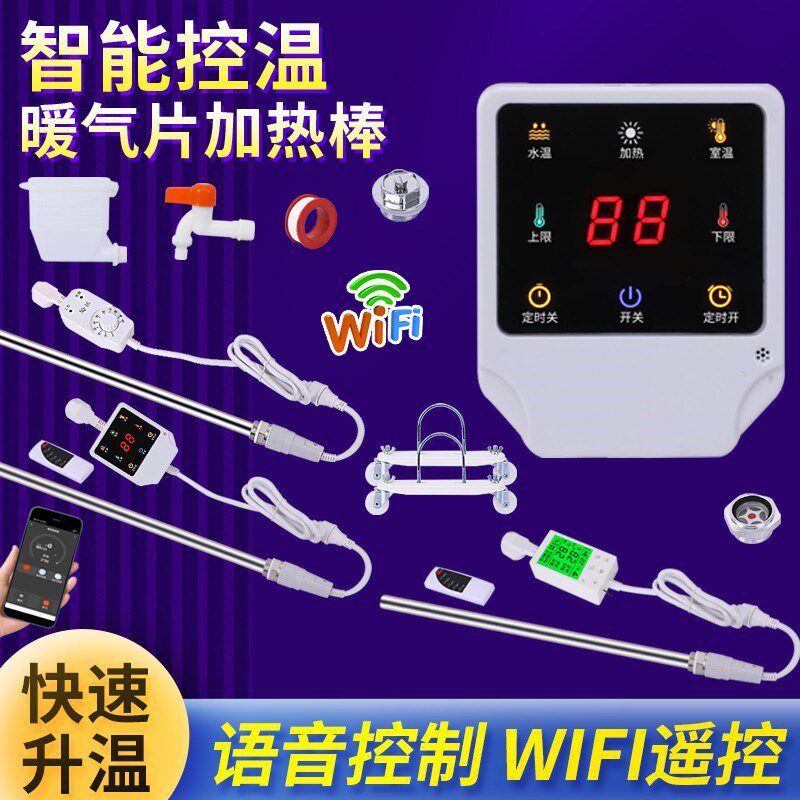 改装注水土水电暖气片加热棒暖气智能温控器水暖电暖器加热管配件