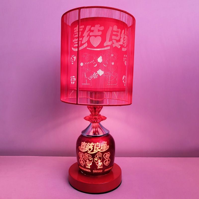 婚庆装饰台灯结婚陪嫁礼品中式创意大红新婚浪漫卧室床头灯促销中