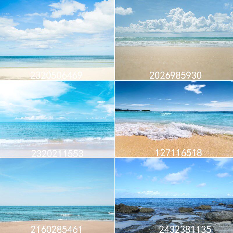 商拍大海沙滩写真背景布蓝天白云拍照写真背景室内实景沙滩背景布