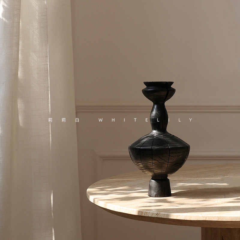 莉莉白侘寂风摆件客厅桌面高级感碳化艺术家居复古炭烧实木装饰品,家居饰品,装饰摆件,淘宝优惠券,粉丝福利购,淘宝优惠卷
