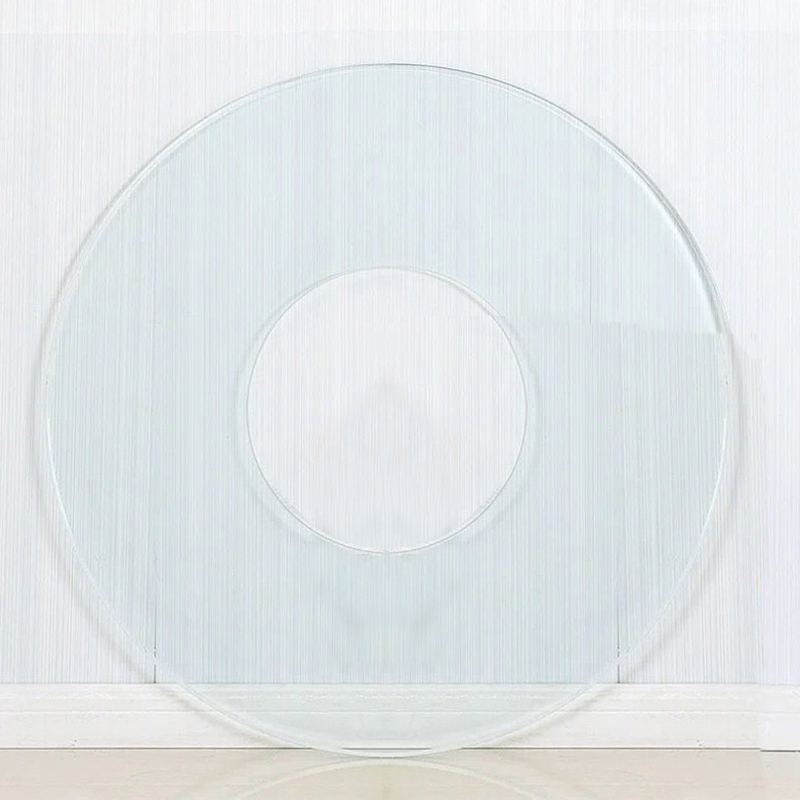 圆桌火锅转盘玻璃饭店家用桌面玻璃空心旋转轴餐桌转盘玻璃台转台