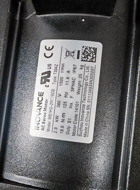 汇川伺服电机:MS1H3一29C15CD一T334Z 库存的