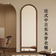 拱形中古风全身镜入户门口装 复古穿衣镜墙面高级感试衣镜 饰镜法式