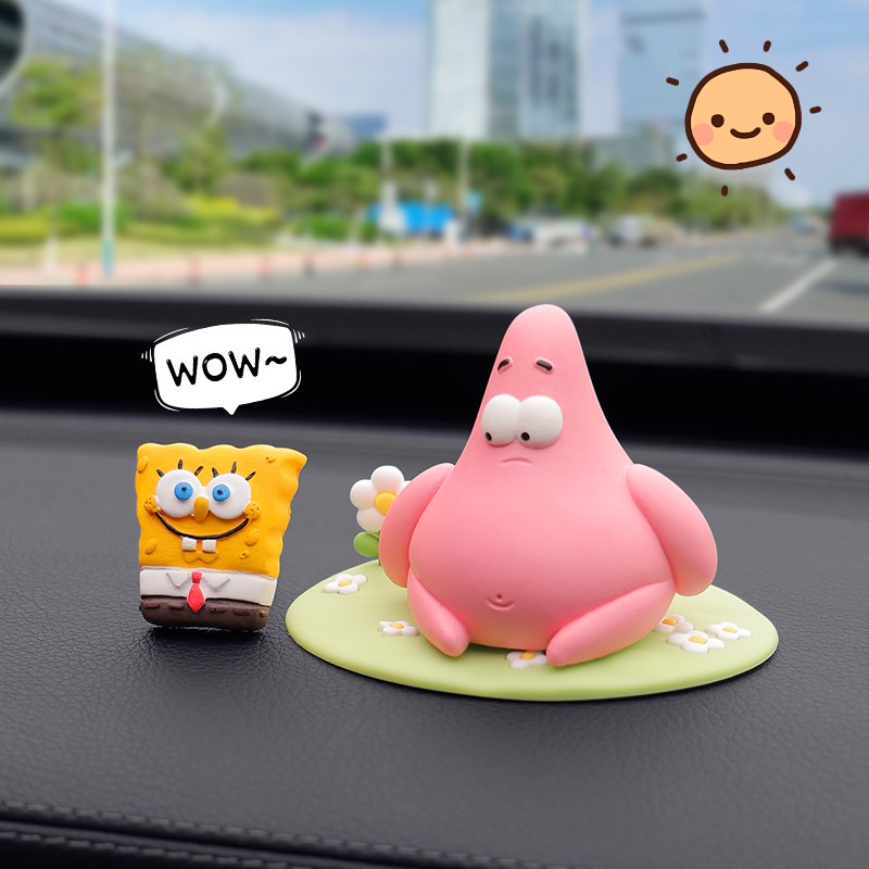汽车中控台摆件车载好物香薰扩香石可爱卡通派大星公仔车内装饰品