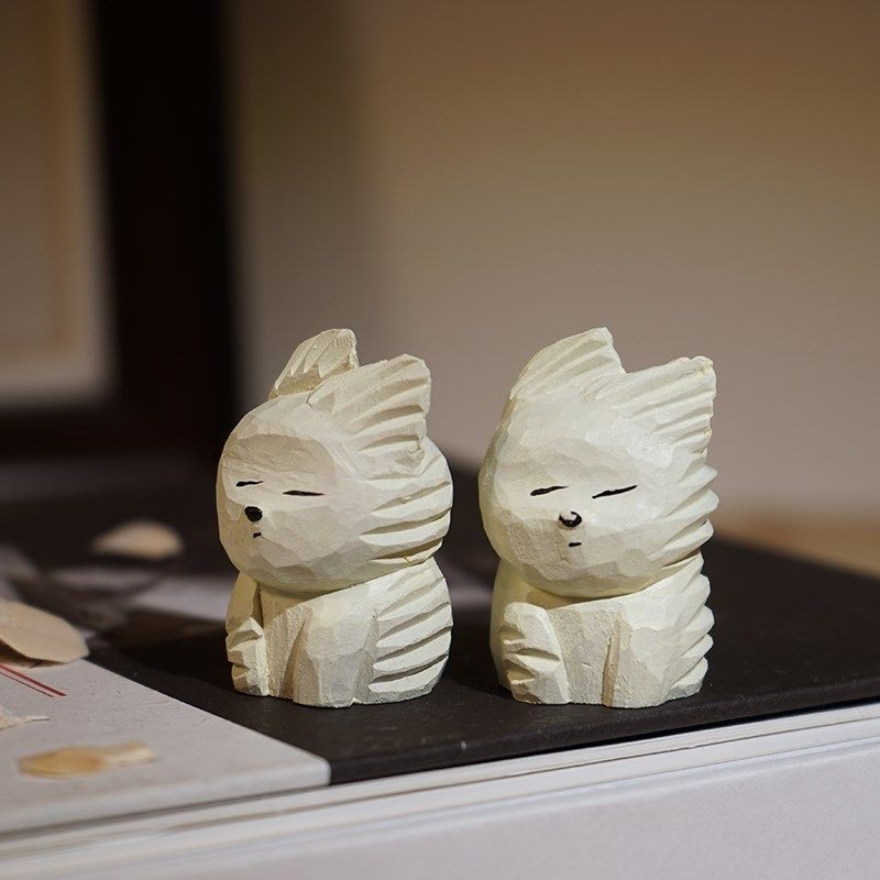 风中凌乱小狗手工木雕小摆件卡通迷你可爱动物办公桌面装饰品,家居饰品,装饰摆件,淘宝优惠券,粉丝福利购,淘宝优惠卷