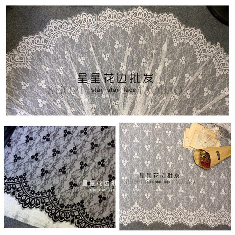 3米价1.5米宽 出口睫毛蕾丝花边布料DIY甜品台布窗帘床幔头纱面料,居家布艺,花边,淘宝优惠券,粉丝福利购,淘宝优惠卷