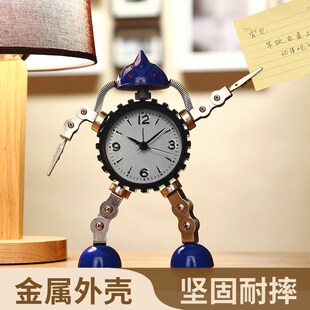 JOJOS L. PD.杂货先生.闹钟齿轮机器人儿童3d数字时钟静音 米工