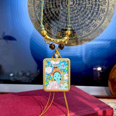 纯手绘青海热贡新品绿度母4*5【卡芯】