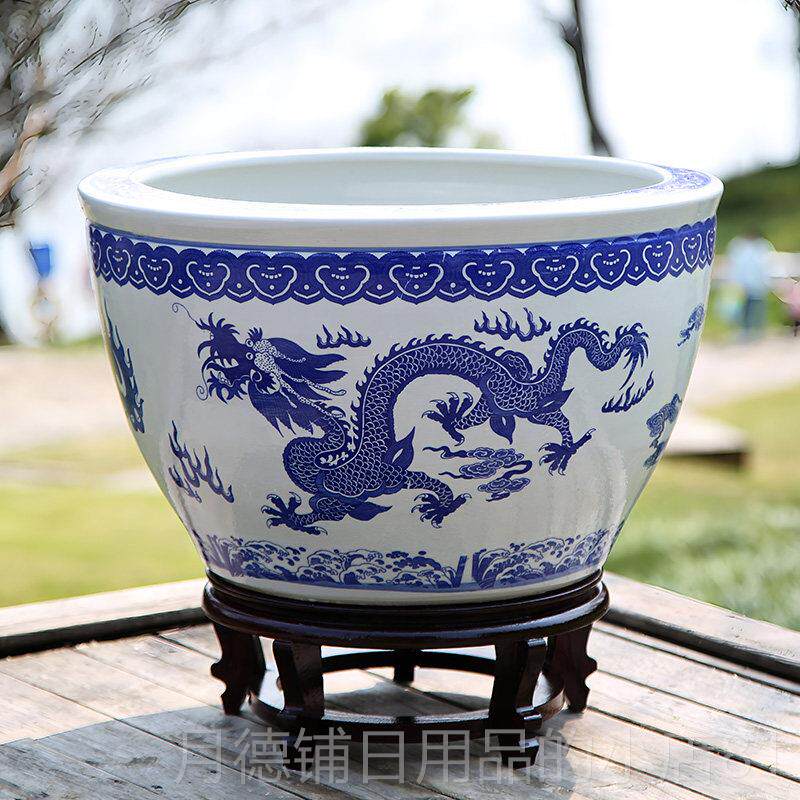正品德镇陶瓷缸养金景鱼缸大乌龟缸睡莲盆碗莲缸荷鱼花缸特号客厅