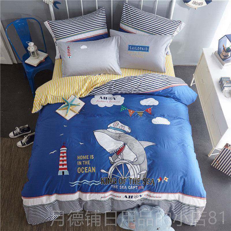 正品儿童棉四套女孩公主风卡通床单被套三件套床孩件笠纯男全棉床