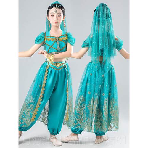 正品儿童舞服装茉莉公主天孩竺少女印度西域舞蹈帕莎女新疆花儿演