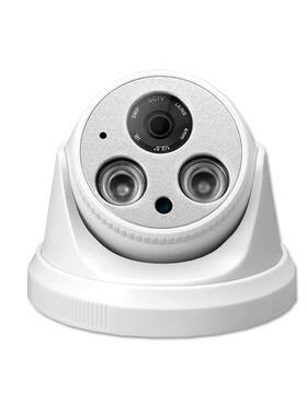 模拟监控摄像头 高清1200线 红外双灯金属银半球监控摄像机 AC24V