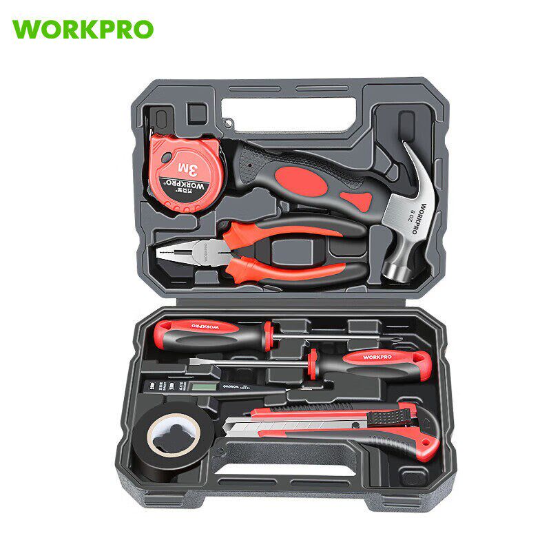 家用工具箱套装水电工木工维修常备便携五金手动工具组套9件套