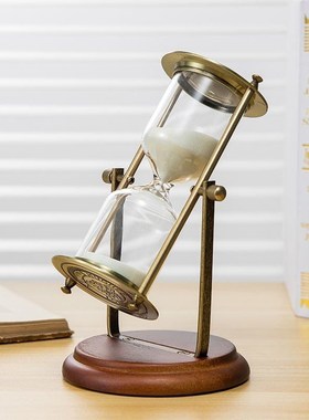 欧式家居办公桌面摆件15-30分钟锌合金沙漏计时器室内软装饰品