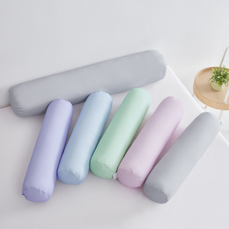 夏季冰丝圆柱抱枕凉感糖果枕长条枕套纯色侧睡圆形枕床上睡觉夹腿