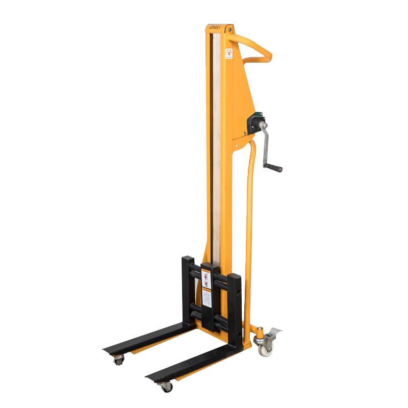 小型便携式升高车手摇叉车手摇堆高车手动升降叉车轻便小叉车