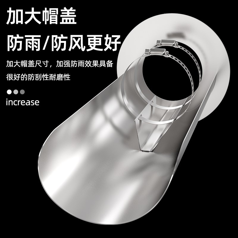不锈钢防雨帽燃气热水器排烟管防雨罩外墙出风口壁挂炉风帽遮雨帽