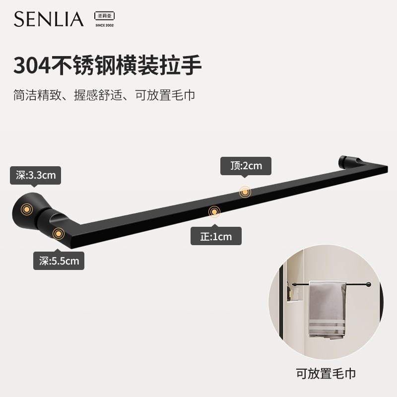 圣莉亚定制淋浴房方型极窄边平开推拉门家用卫生间玻璃门淋浴隔断