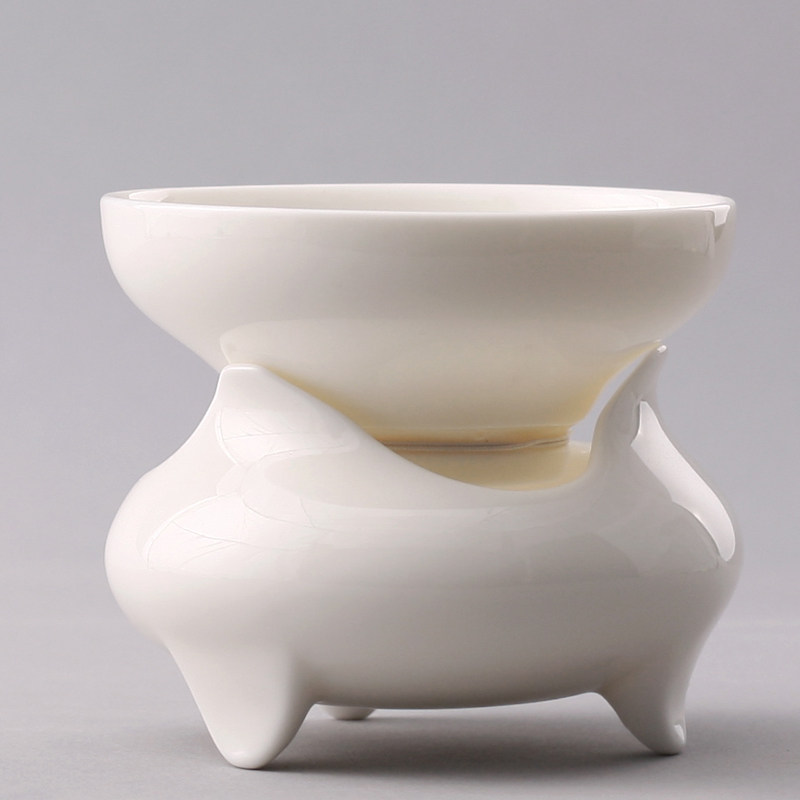 白瓷茶漏 茶滤 陶瓷过滤网配件 功夫茶具 茶叶漏斗虑器茶隔