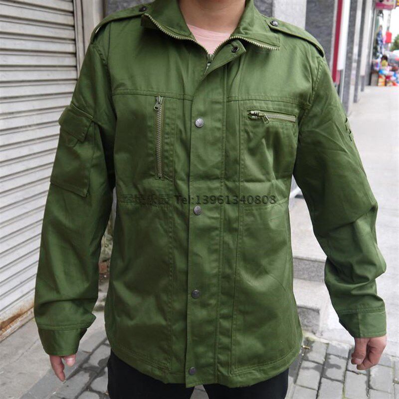 库存老式冬季作训服劳保服涤卡加厚工作服单上衣军绿色老式军迷服