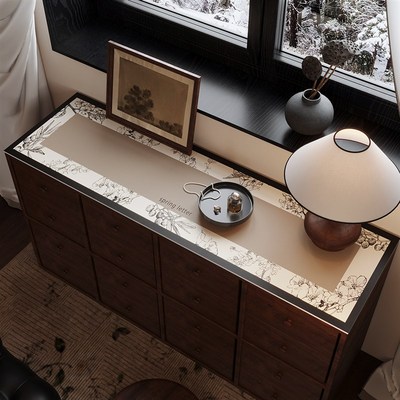 中古风餐边柜玄关柜桌面垫子复古桌垫防油防水电视柜台面保护垫