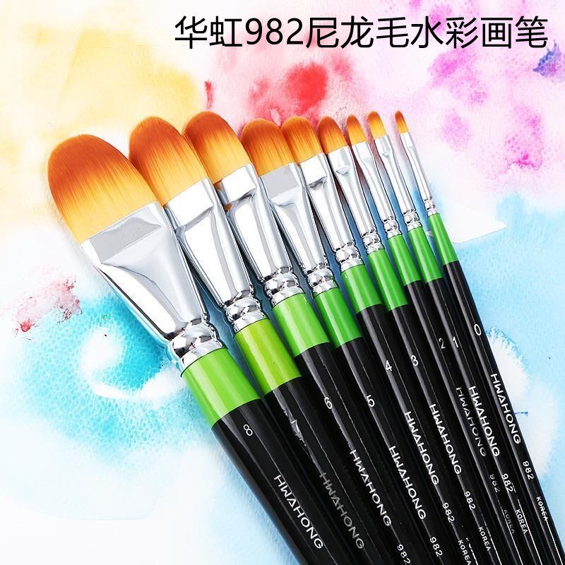 韩国华虹982画笔水彩笔油画笔水粉笔丙烯笔美妆遮瑕笔粉底刷03笔