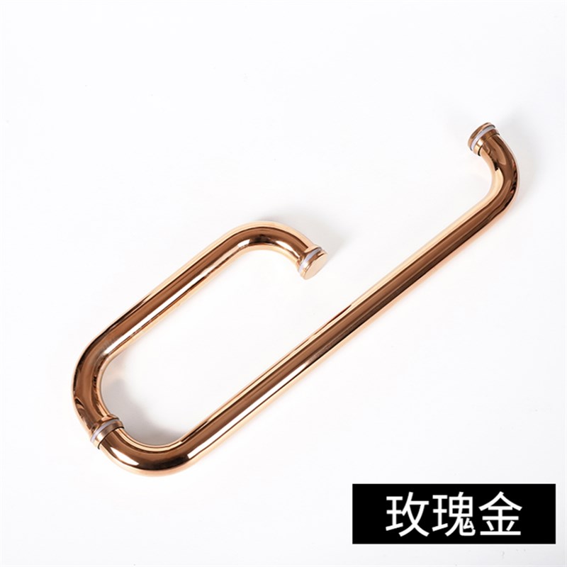 30不锈钢浴室拉手卫生间推拉玻璃门哑黑色L型淋浴房钛金门把手