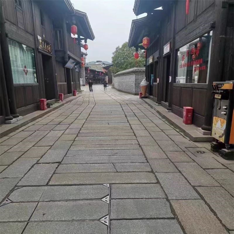 天然老石板旧石条庭院铺路石花岗岩仿古做旧防滑地砖踏步园林石材