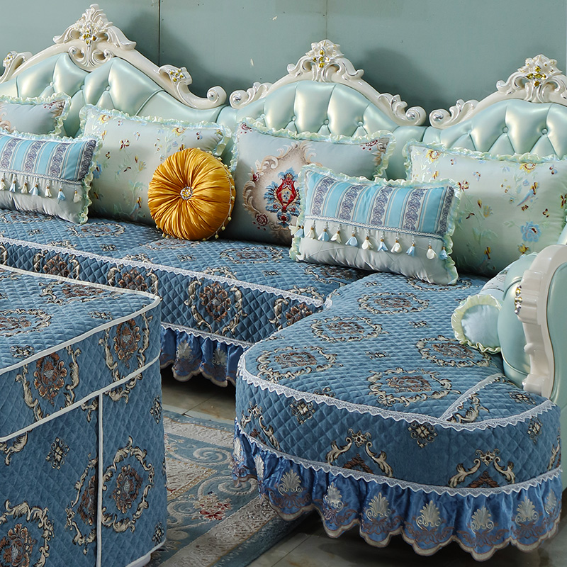 欧式沙发套罩 全包套通用贵妃加厚奢华坐垫套雪尼尔防滑U型沙发垫