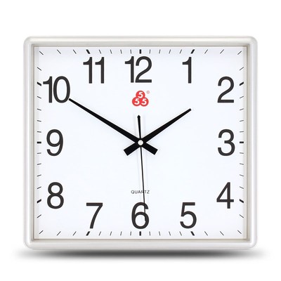 上海钟表厂三五牌石英钟555挂钟客厅现代简约带日历温度家用时钟