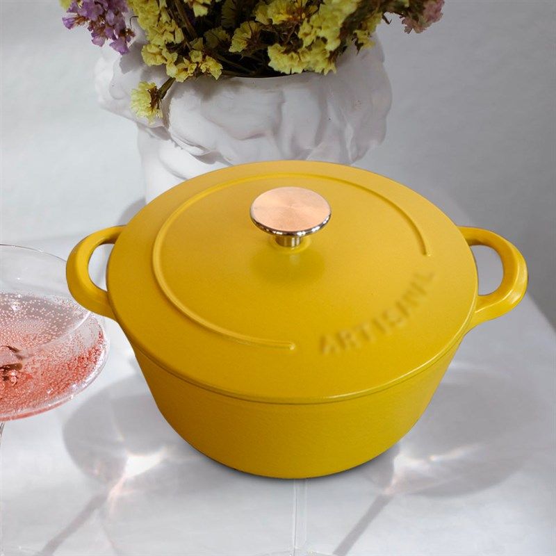 珐琅铸铁锅煲汤家用焖锅多功能炒锅出口欧美养生锅电磁炉燃气通用