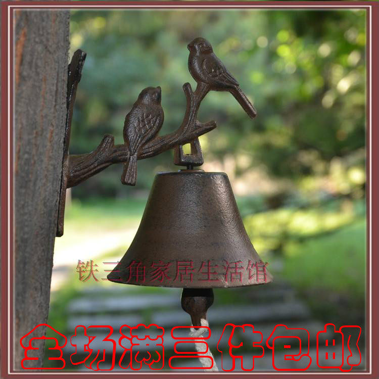 欧式复古门饰铸铁门铃挂饰创意家居装饰挂件铃铛酒吧壁饰手摇铃