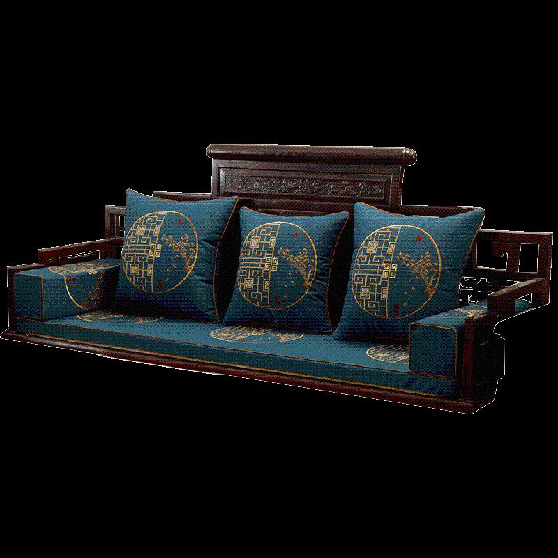 红木沙发坐垫带靠背套罩四季通用中式加厚古典可拆洗实木老式家具