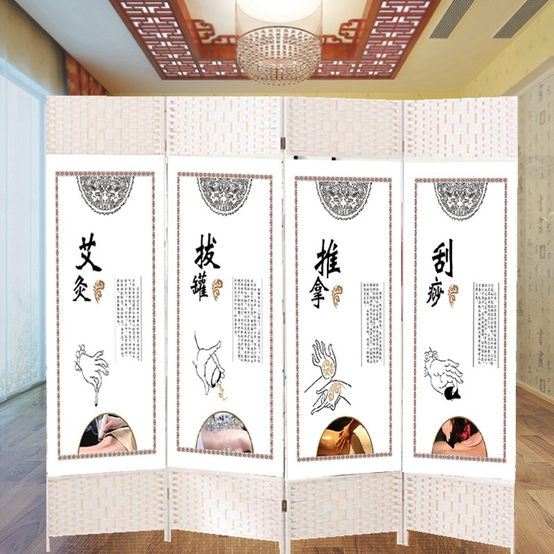 中式简易屏风隔断帘可移动客厅折叠移动卧室遮挡隔断家用屏风玄关