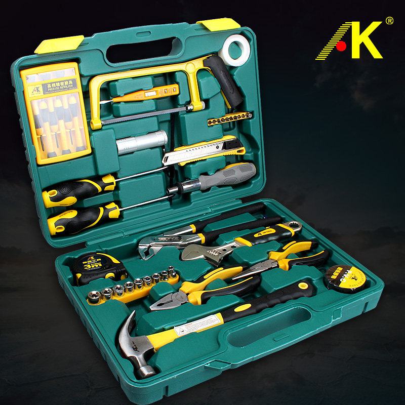 AK 工具箱套装 五金家用维修电工组套 多功能手动组合工具