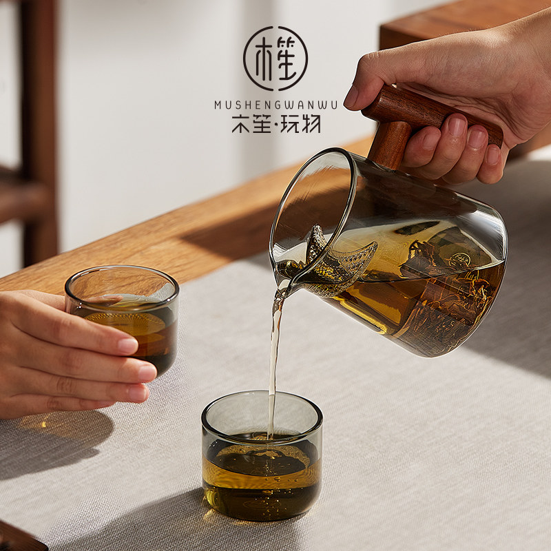 木笙玩物泡茶壶玻璃耐高温月牙过滤一体茶水分离绿茶泡茶器家用
