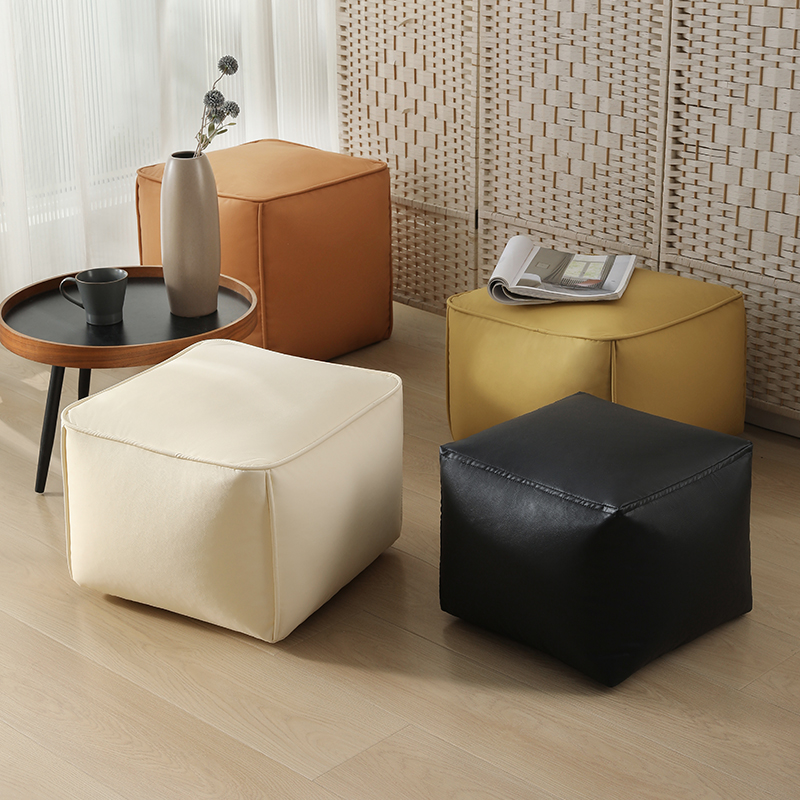懒人沙发EPP搁脚放腿凳子茶几换鞋小椅子鞋踏皮质方形办公室坐垫