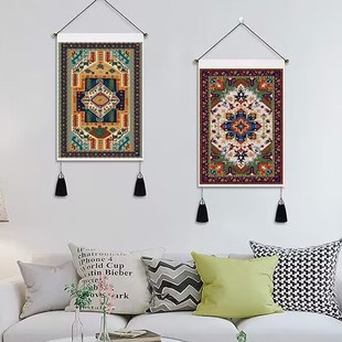 波斯风房间装饰挂画民宿墙面挂毯背景挂布客厅玄关画床头遮挡墙布