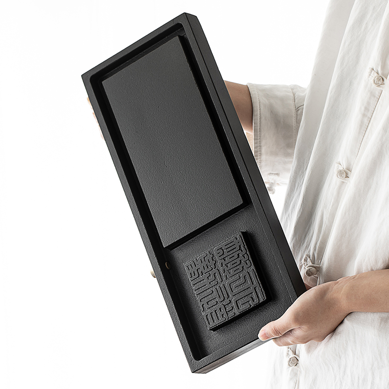 乌金石茶盘茶台家用简约小号茶托盘功夫茶具套装储排水干泡台壶承