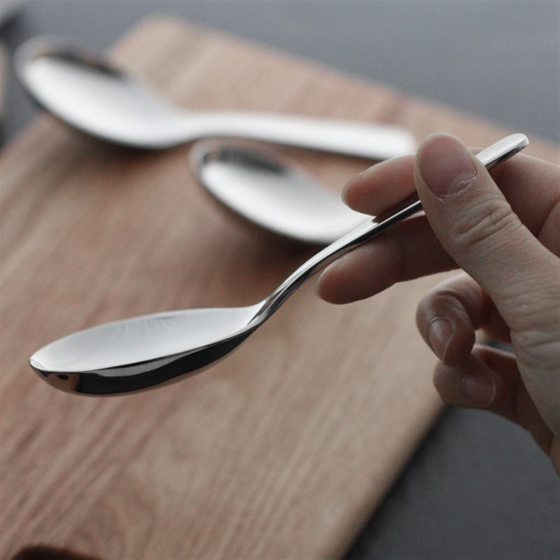 萌好货18-10深头小汤勺喝汤勺短柄勺大头汤勺便携汤勺儿童吃饭勺