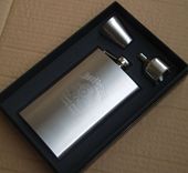 大容量酒壶套装 不锈钢酒壶 礼品 拉丝10盎司酒壶 加厚