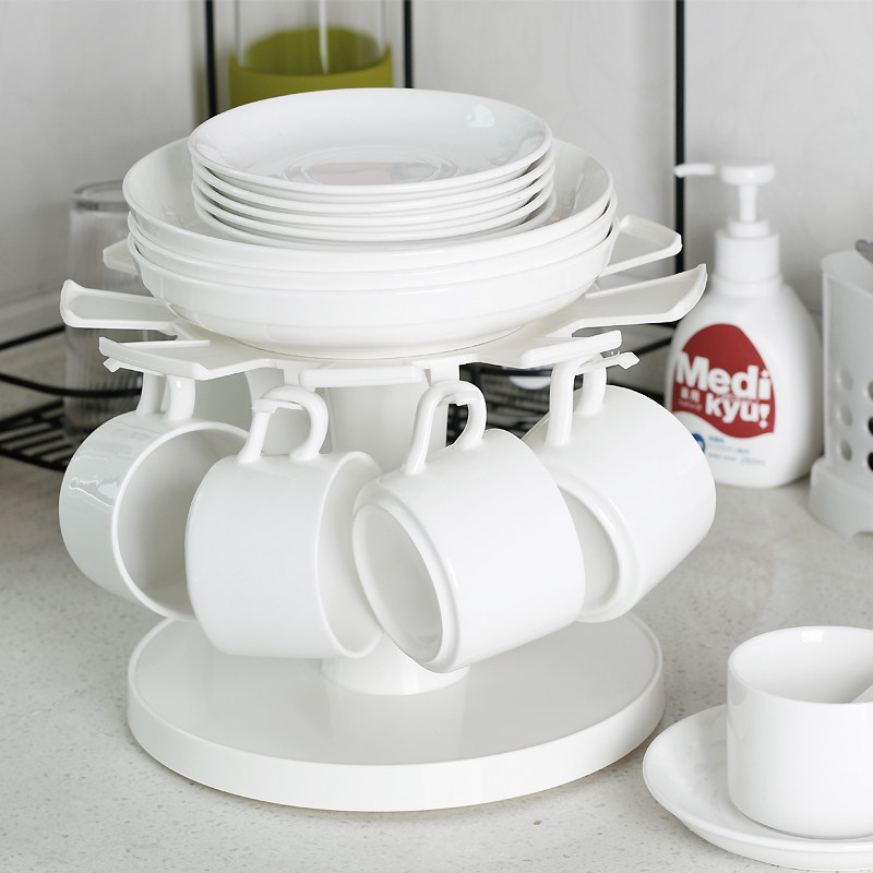 米立方家用旋转杯架杯托茶具架悬挂咖啡杯架餐具整理架杯碟盘碗架,家庭/个人清洁工具,杯架,淘宝优惠券,粉丝福利购,淘宝优惠卷