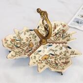 高档墅样板房陶中瓷合分别格糖果盘酒店会所金软装 饰品欧美新式 零