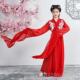 子中国舞古装 高档袖 蹈出服女童儿舞童古典水舞红色粉色演服长袖 戏