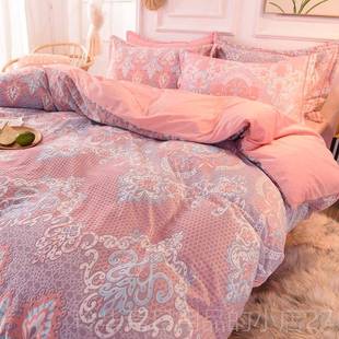 高档冬季法雕花四件套珊瑚绒绒单被套双面绒加厚床保暖兰绒双人床